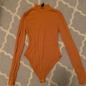 Forever 21 Burnt Orange Mockneck Bodysuit